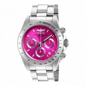 Invicta Speedway Lady Fuchsia Dial Silver Chronograph Watch (Model 16654)